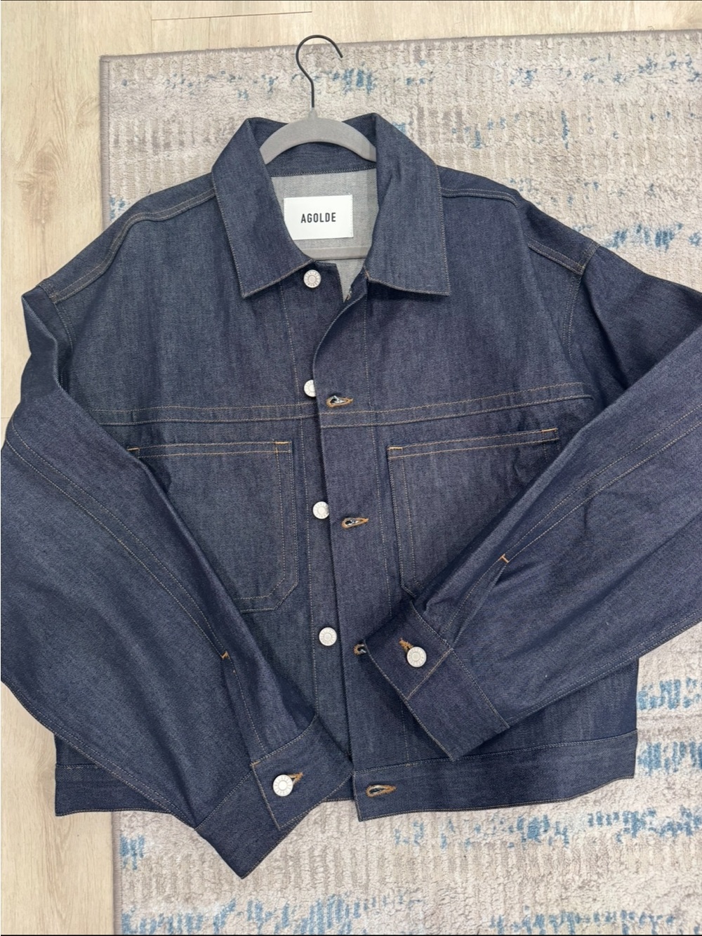 Agolde Dark Indigo Denim Shirt Jacket